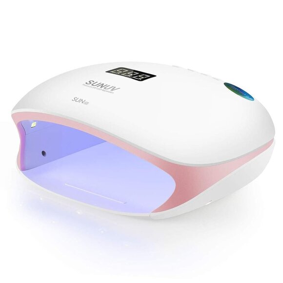 Beauty Simplified: Pink LED UV Nail Lamp with 4 Timer Settings for Perfect Gels - Picture 1 of 9